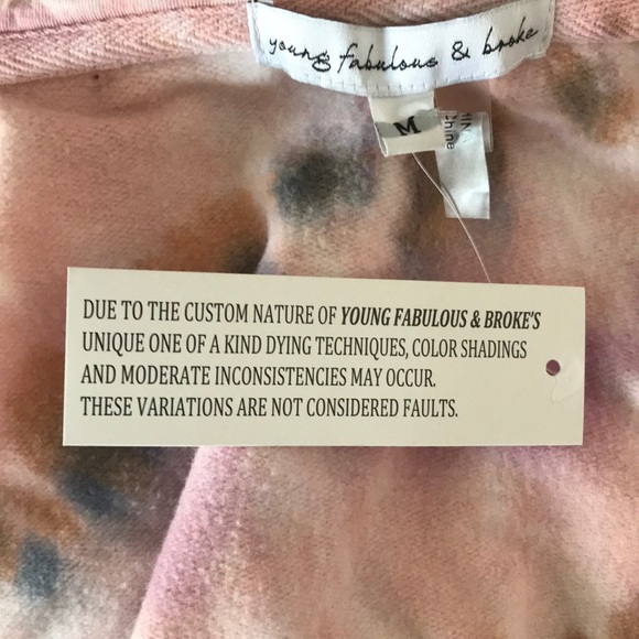 Young Fabulous & Broke Crop Hoodie Zip front Size M NWT - Picture 11 of 11